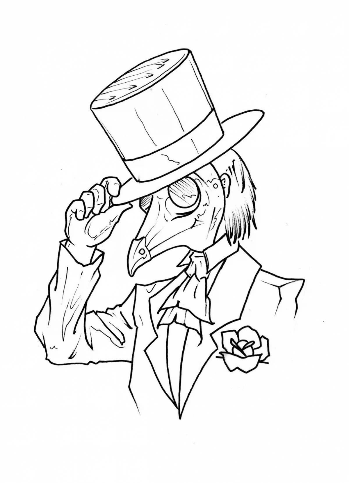 Coloring book brave plague doctor