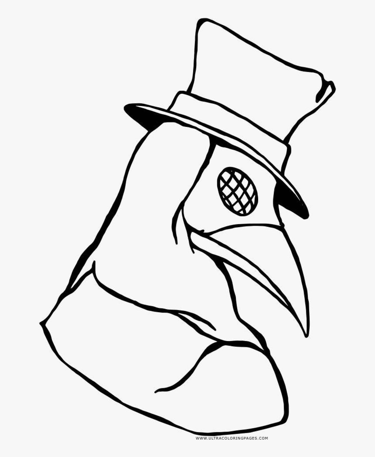 Animated coloring book plague doctor
