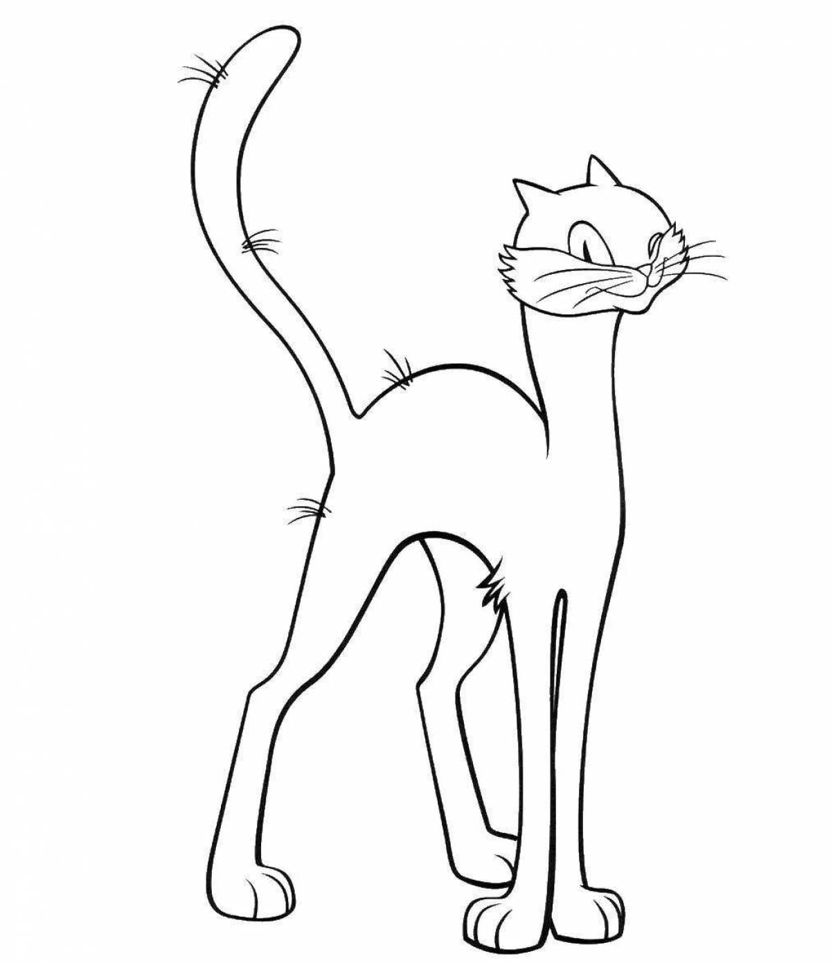 Playful black cat coloring page