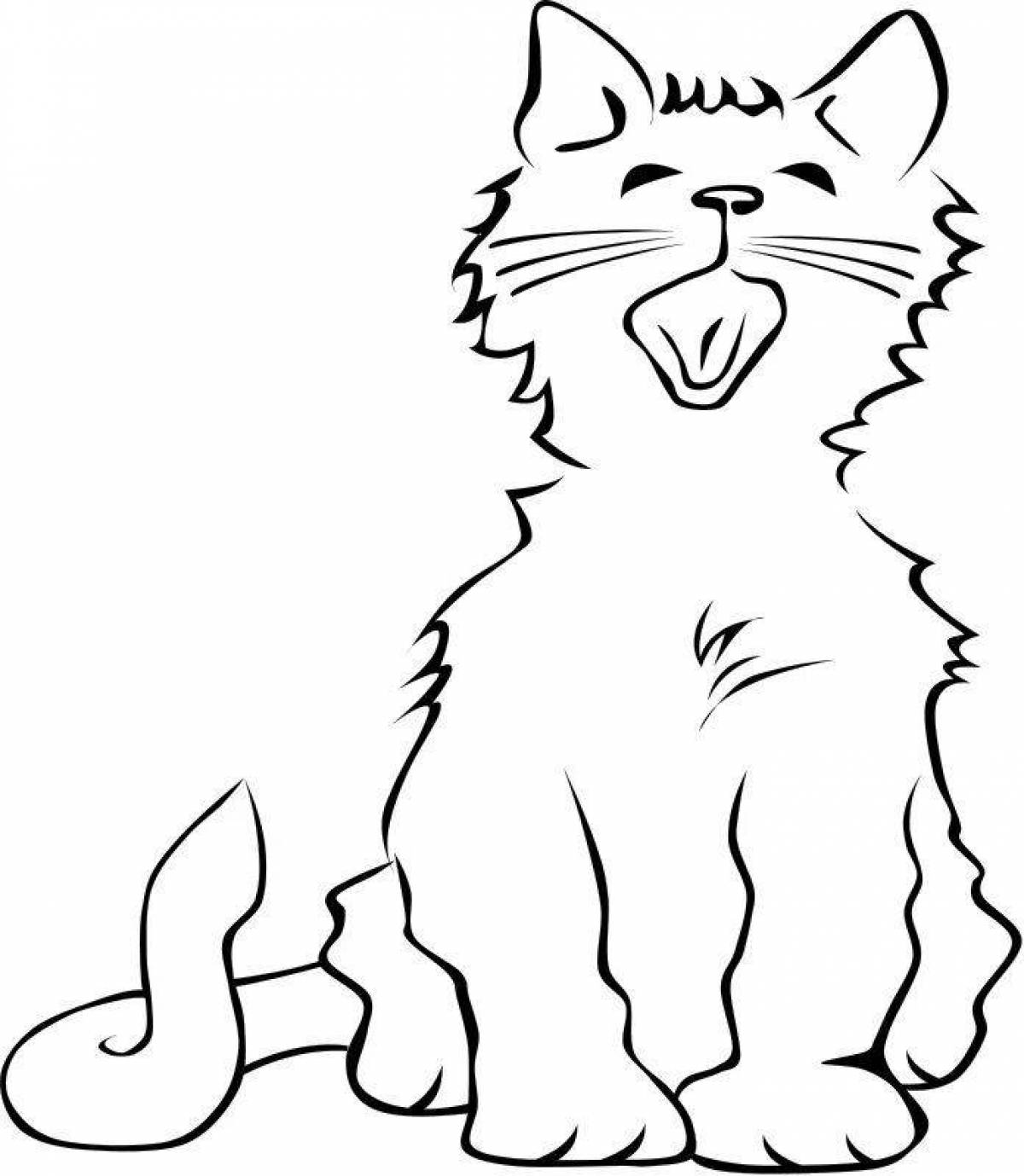 Cunning black cat coloring page