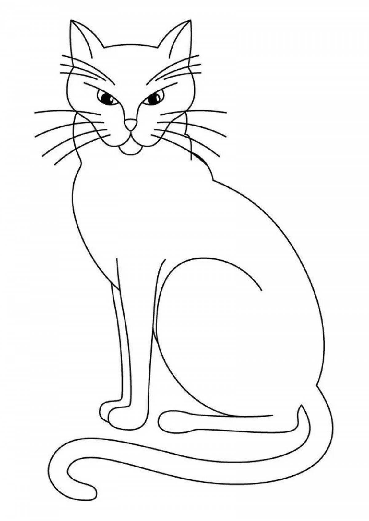 Mysterious black cat coloring book