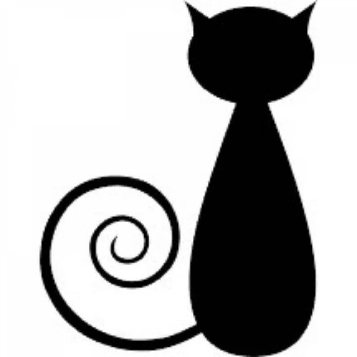 Раскраска живая черная кошка