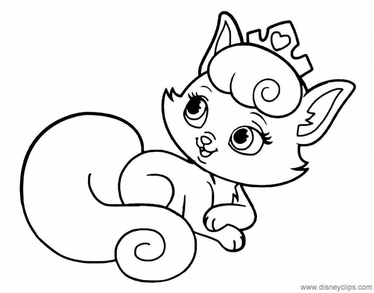 Playful furry friends coloring page