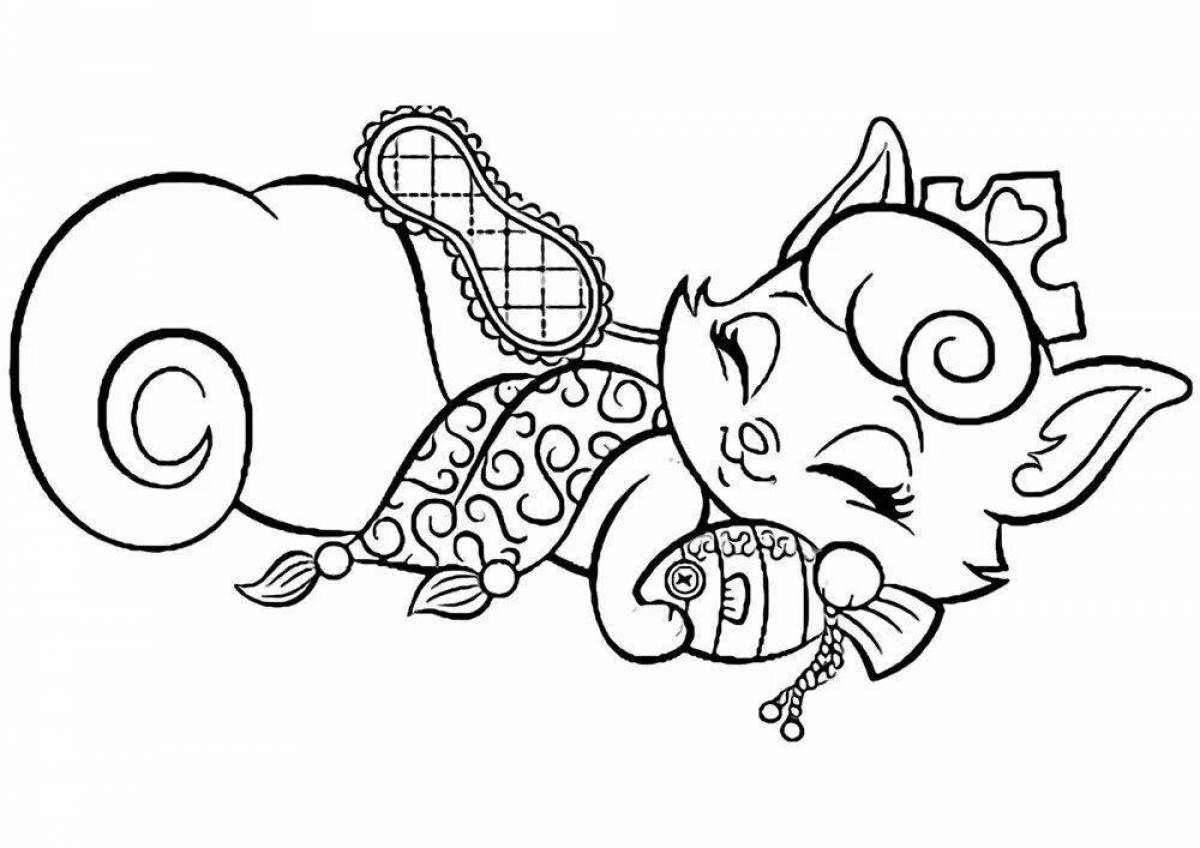 Coloring page living furry friends