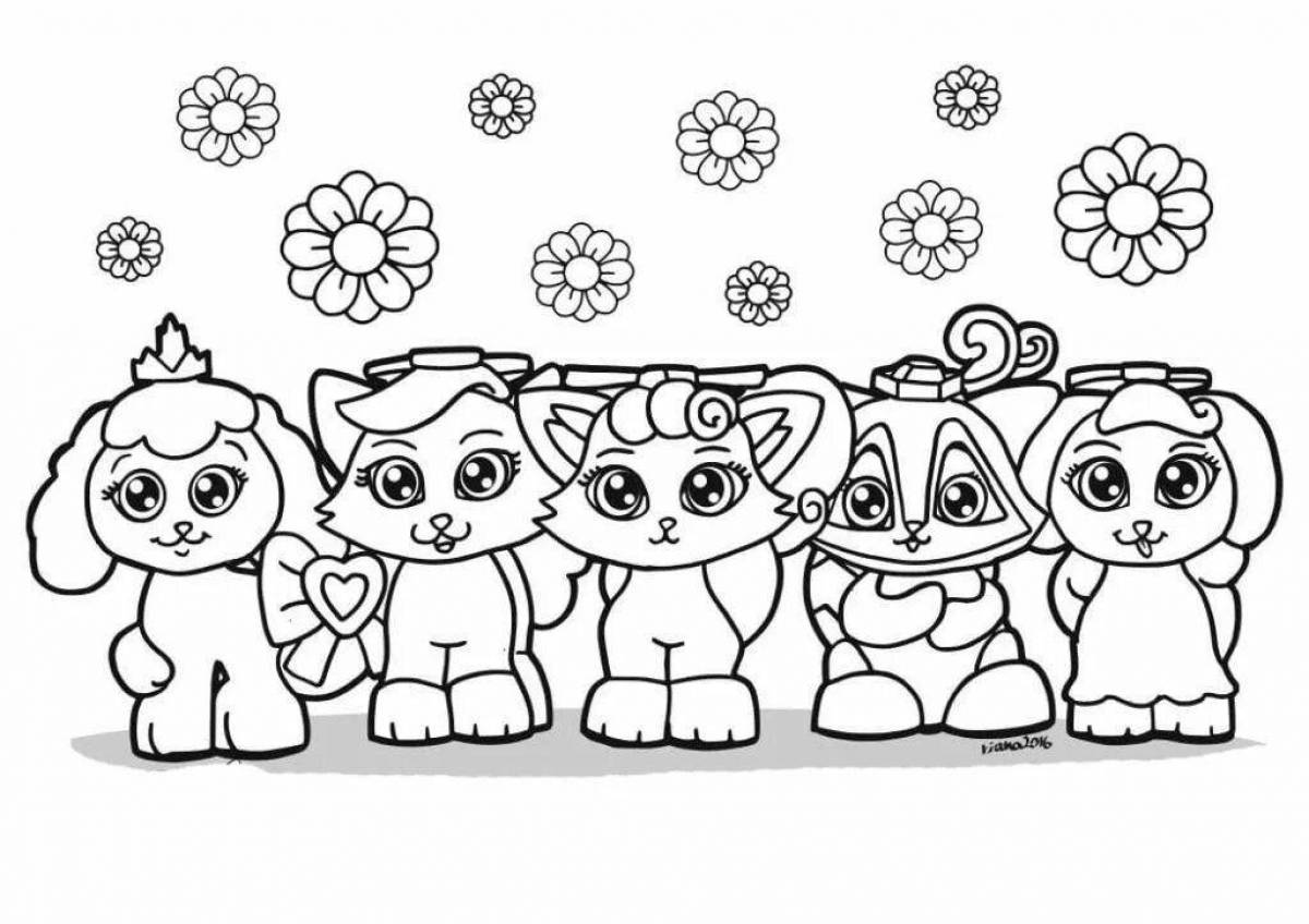 Coloring page adorable furry friends