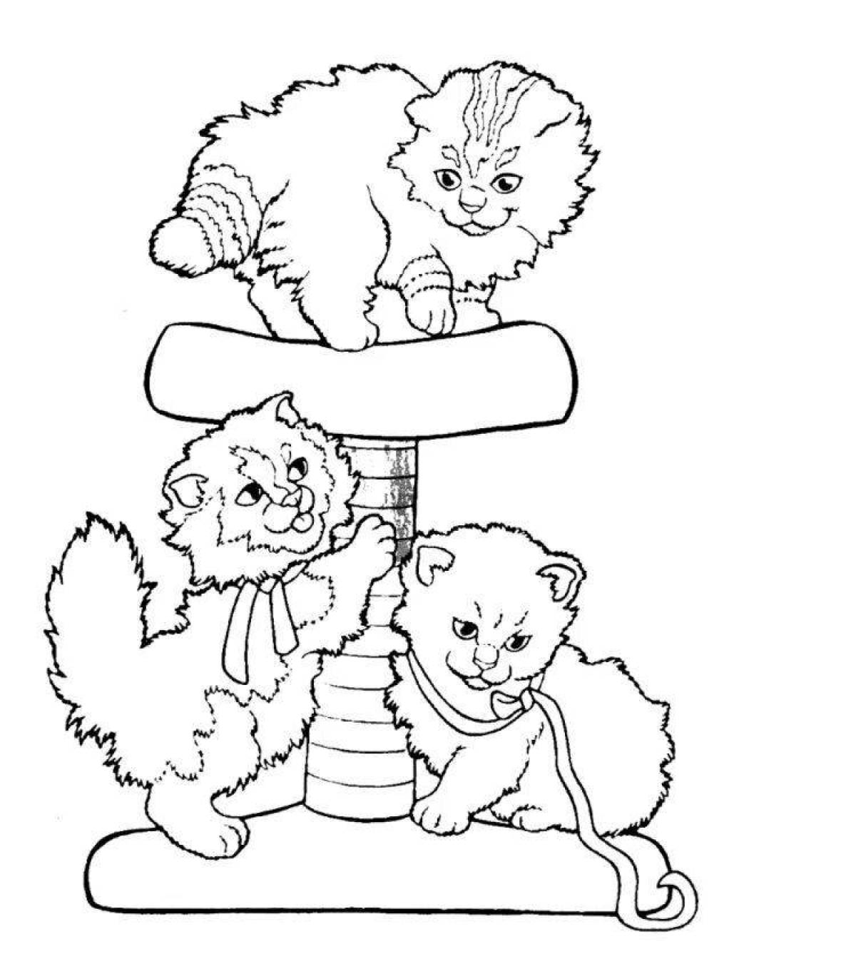 Coloring happy furry friends