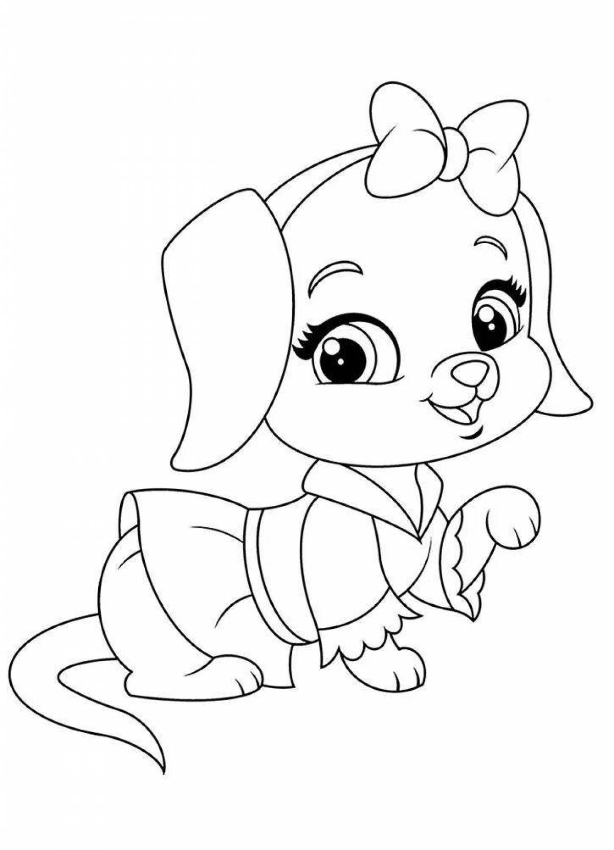 Wiggly furry friends coloring page