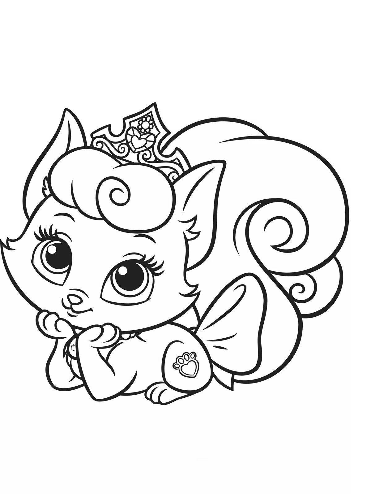 Cute furry friends coloring page