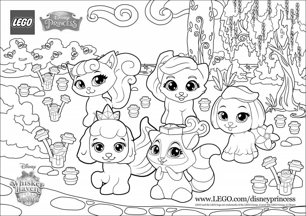 Smiling furry friends coloring page