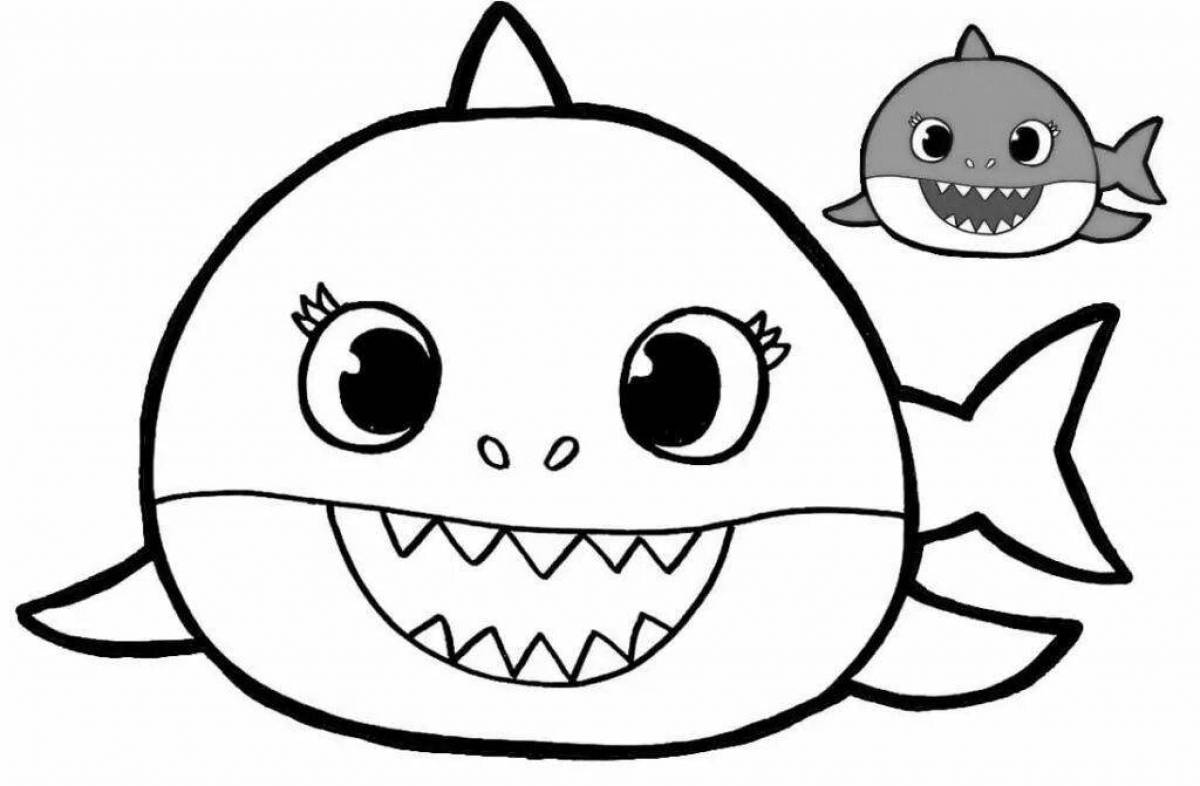 Coloring page charming baby shark