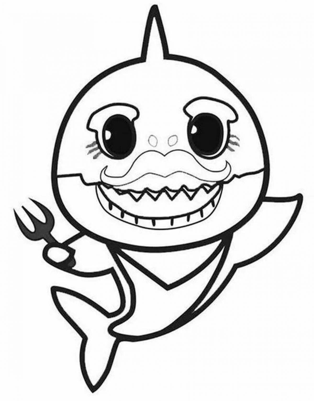 A funny shark coloring book