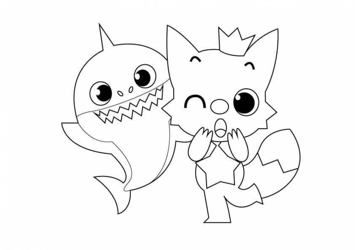 Shark fun coloring book