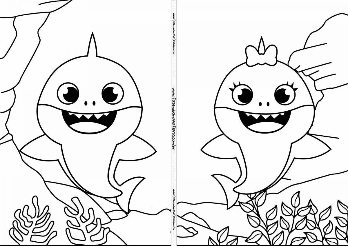 Coloring page gorgeous little shark