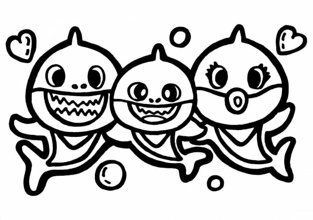 Glorious baby shark coloring page