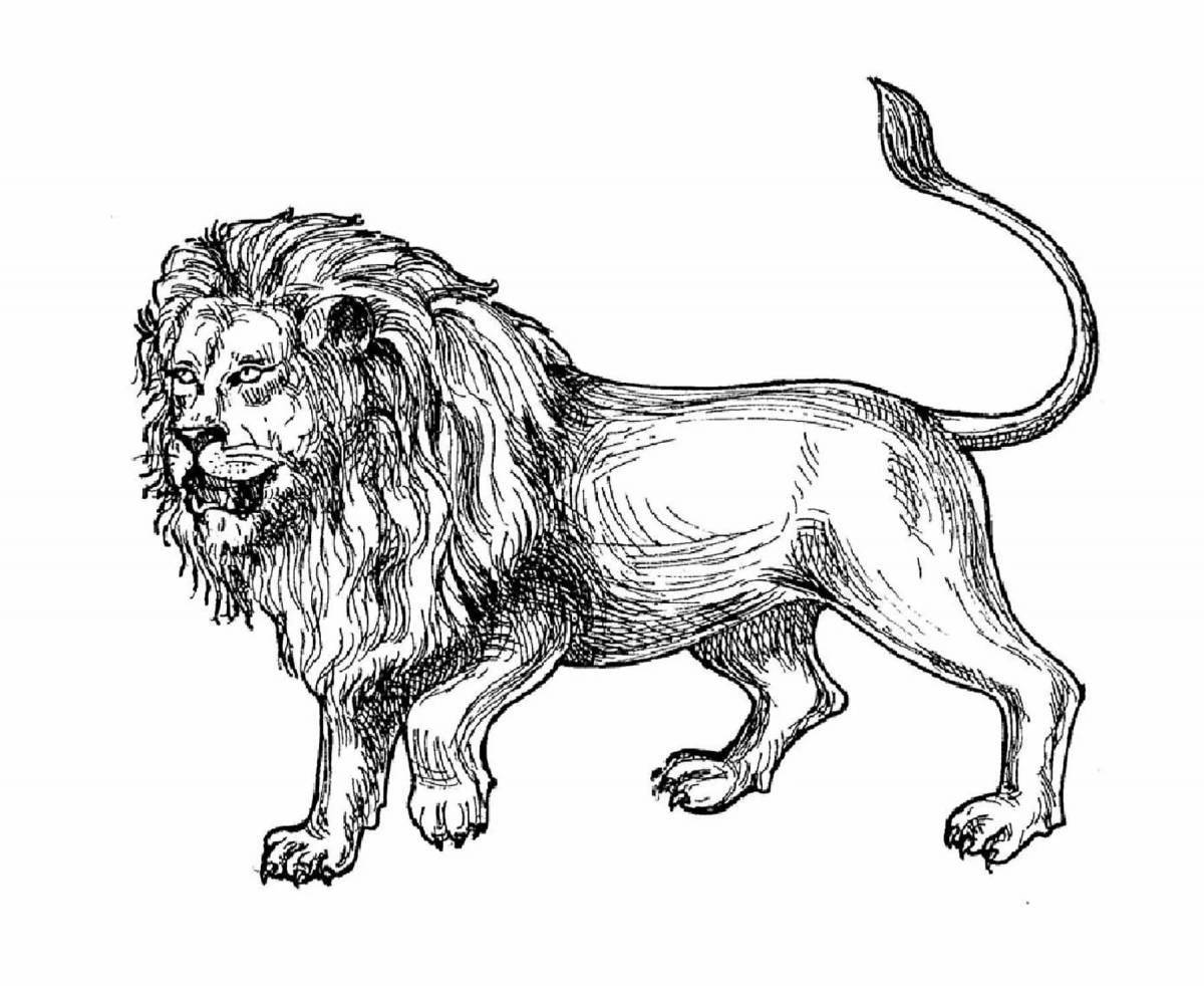 Fearless lion coloring page