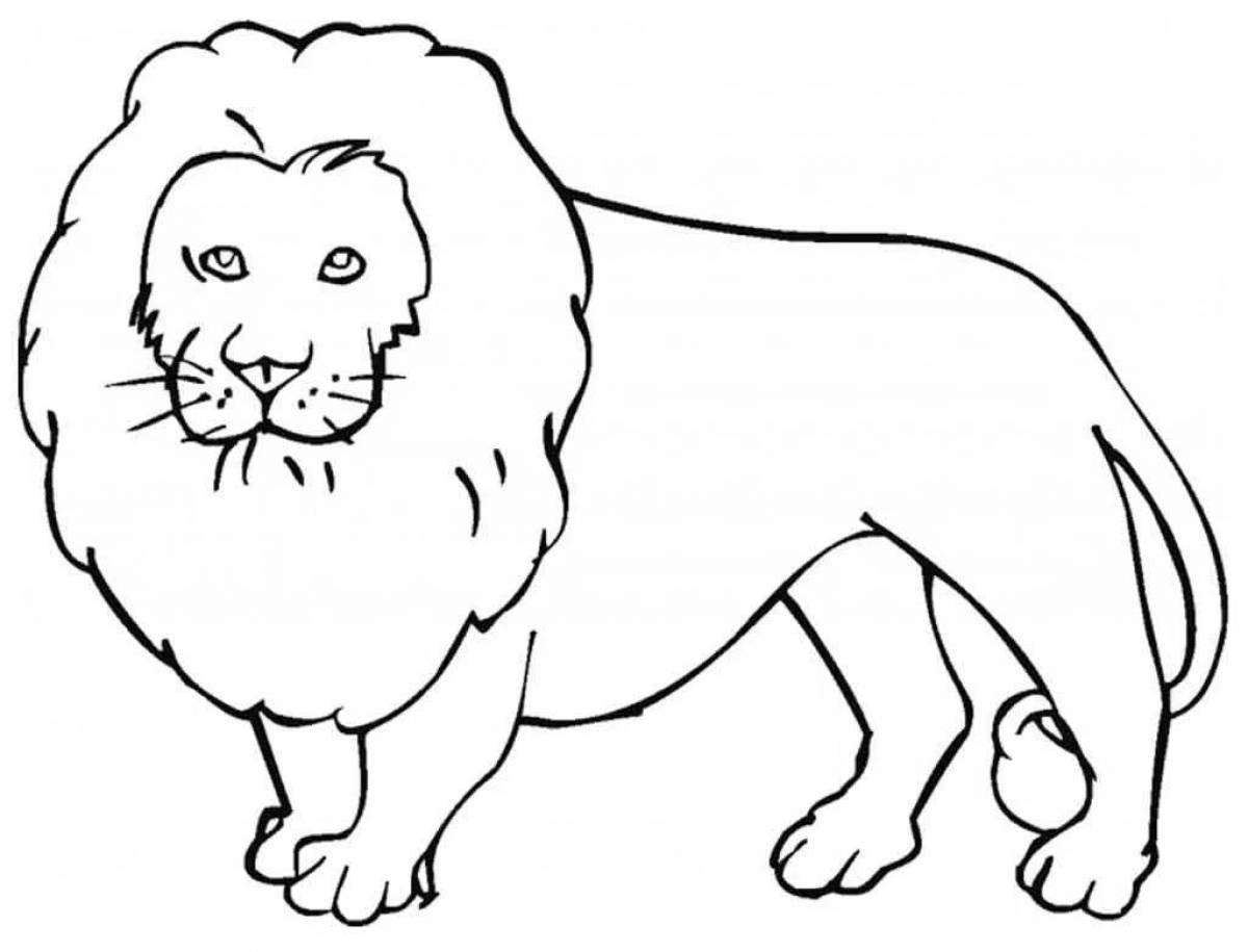 Coloring page graceful lion