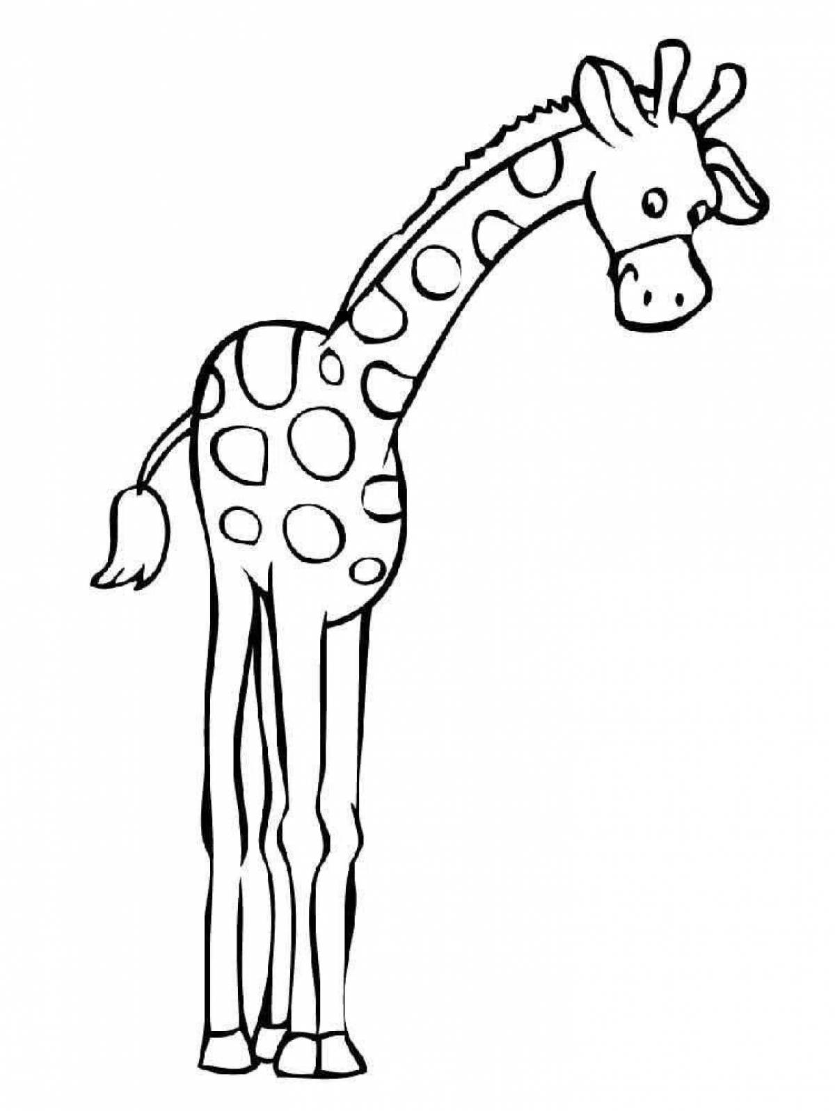 Раскраска игривый жираф