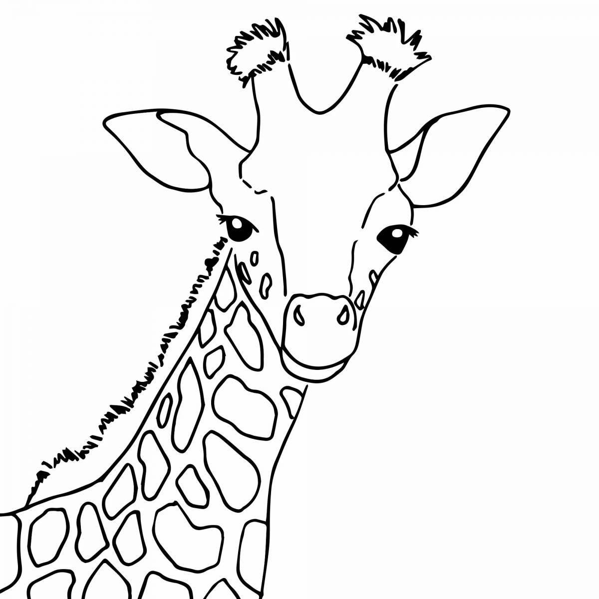 Красочная страница раскраски жирафа
