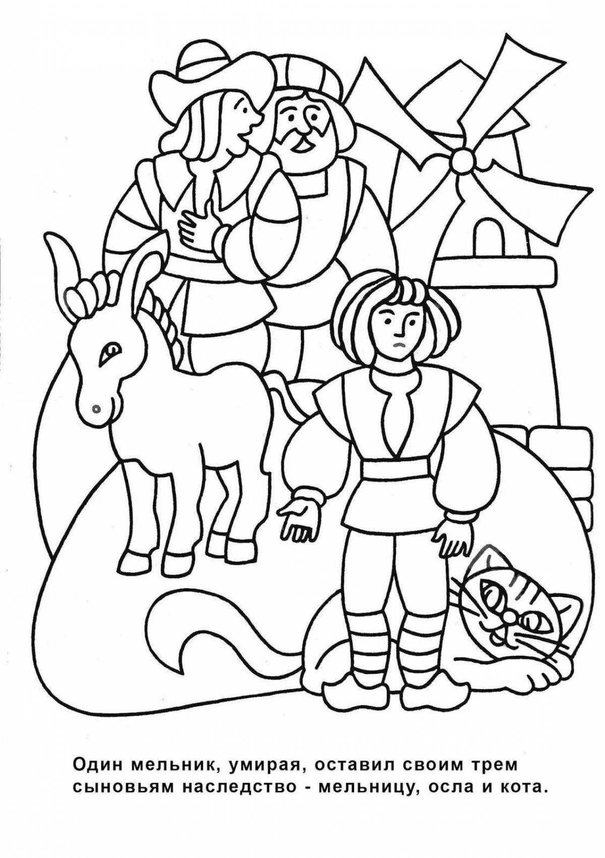 Exotic coloring book from perrault's tales