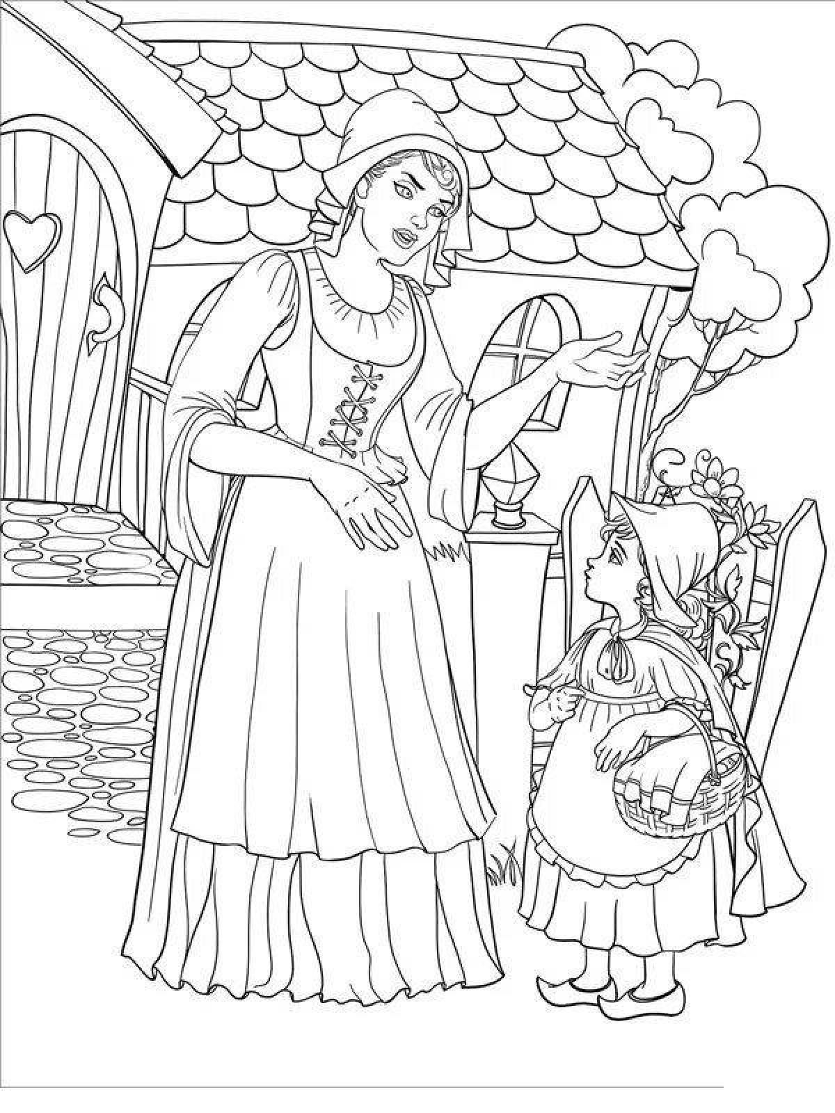 Fascinating coloring book from Perrault's tales