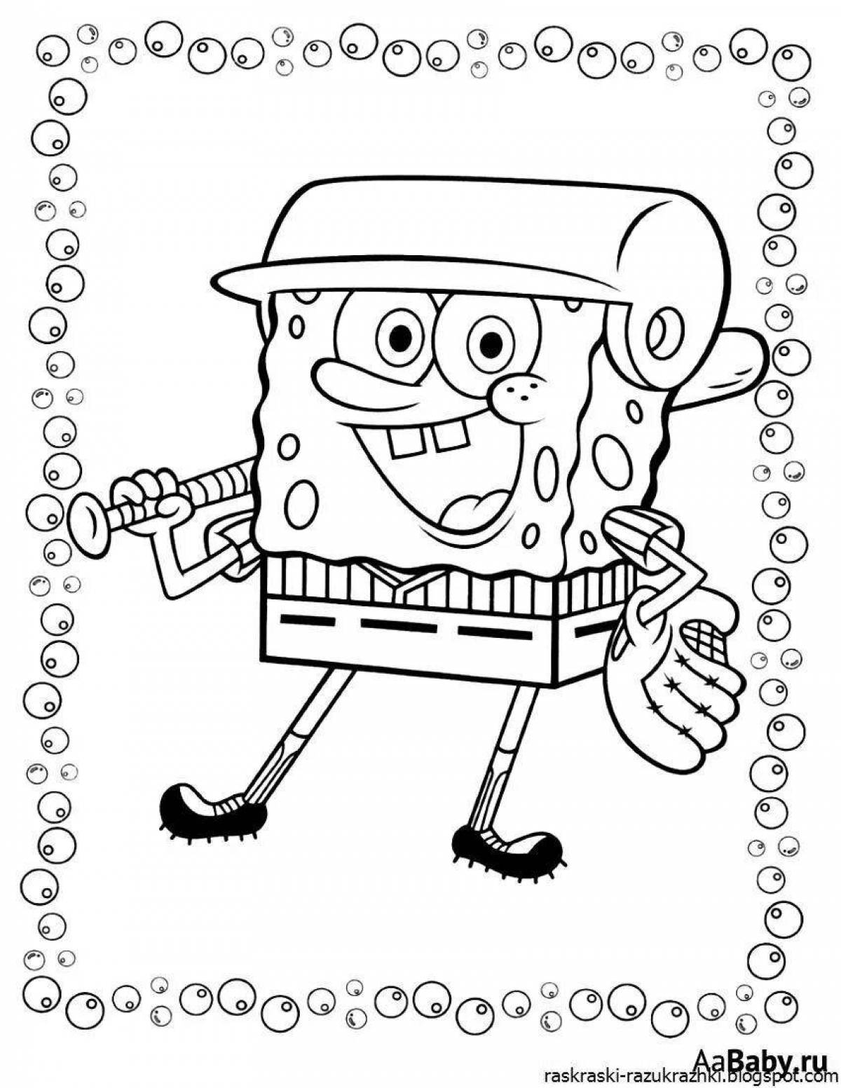 Bright spongebob coloring page