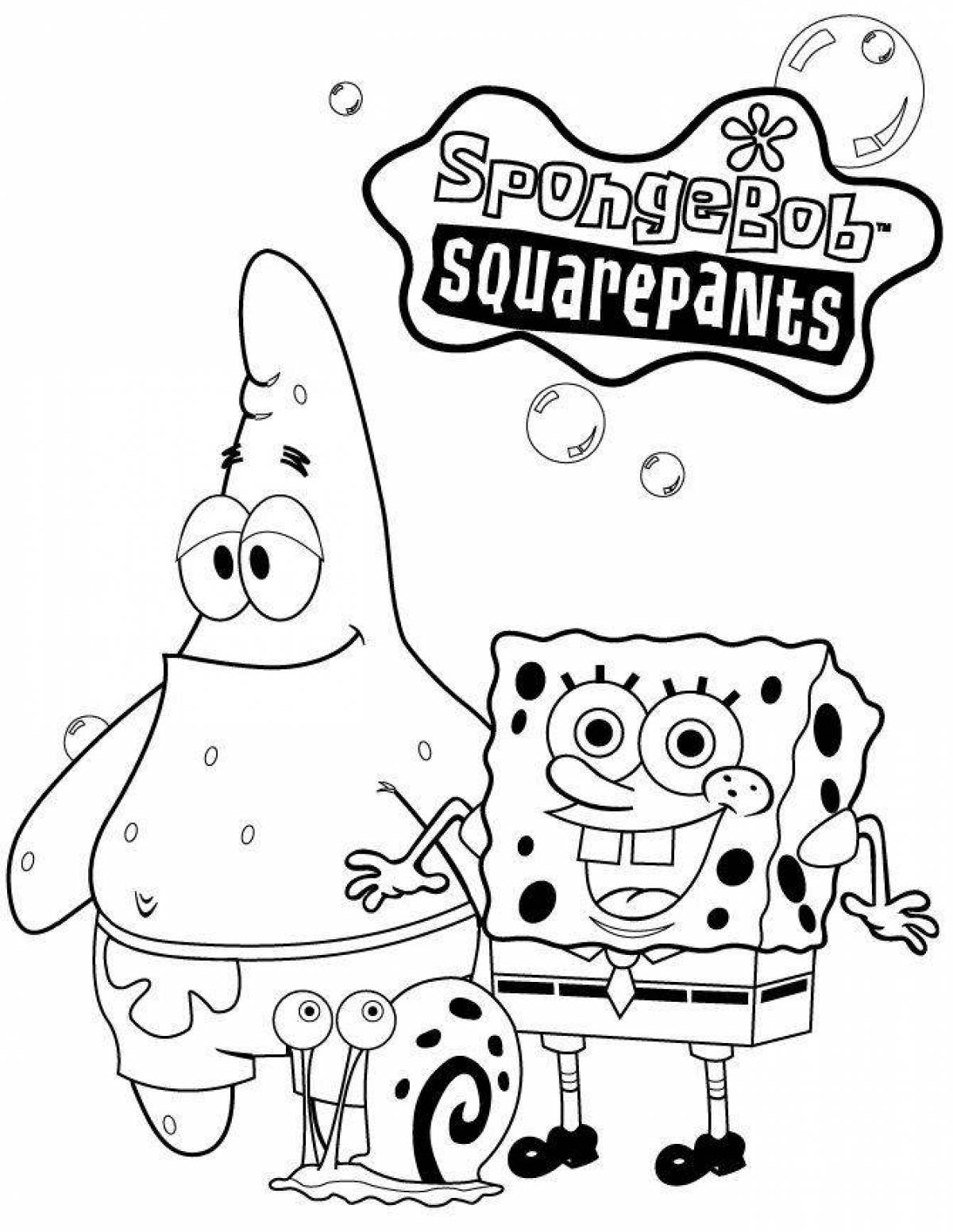 Spongebob coloring with crazy color