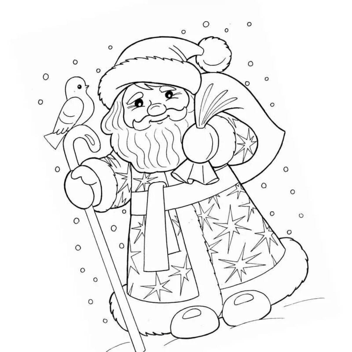 Раскраска новый год дед Мороз