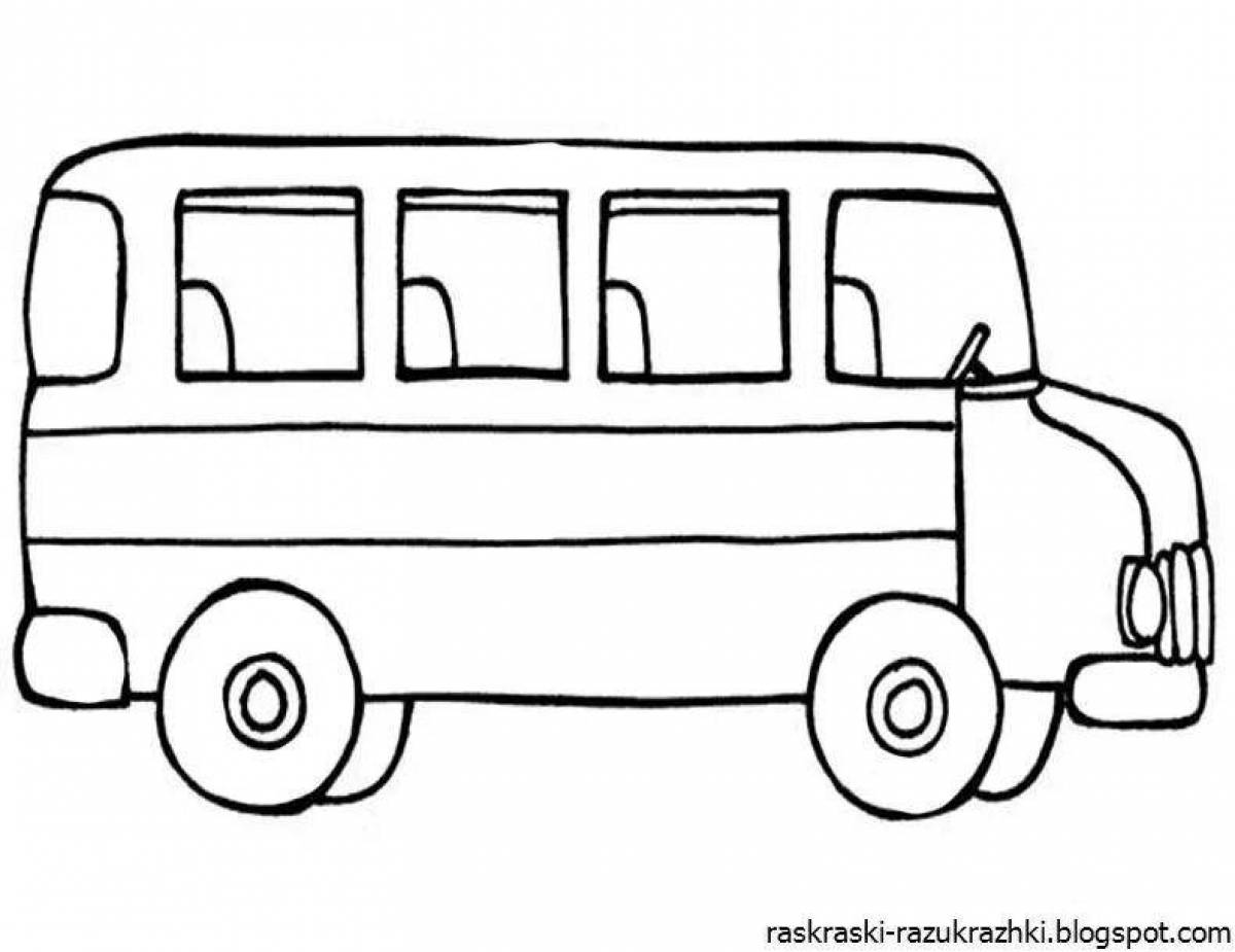 Автобус рисунок для детей раскраски