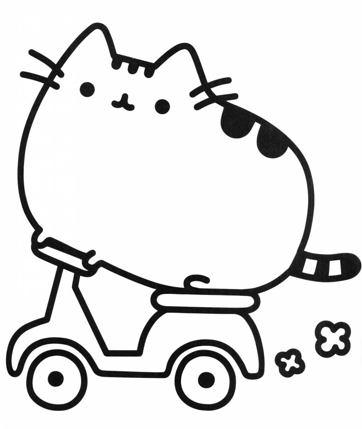 Котик В Пончике Раскраска