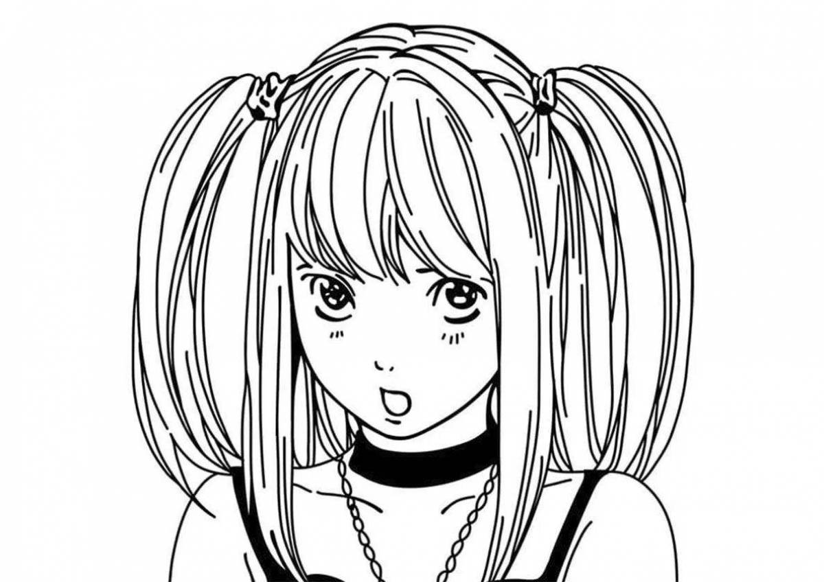 <b>Раскраска</b> Sublime coloring page <b>anime</b> black and white.