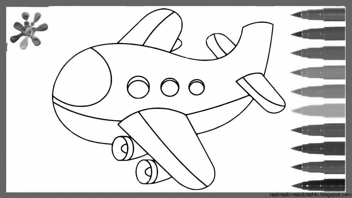 Заманчивая страница раскраски самолета для детей