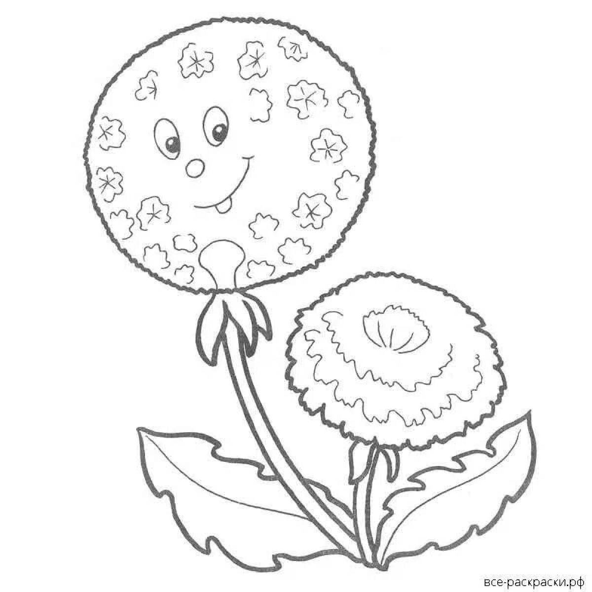 Holiday dandelion coloring book for kids