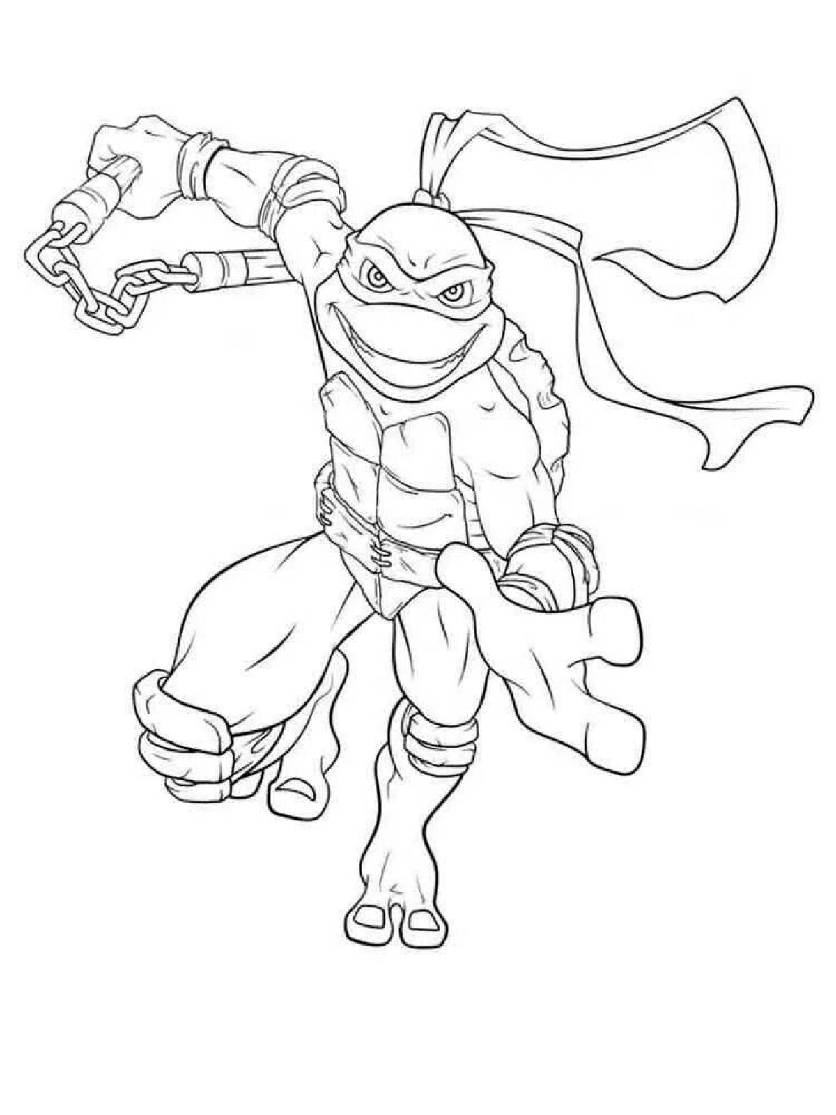 A fascinating drawing of the Teenage Mutant Ninja Turtles