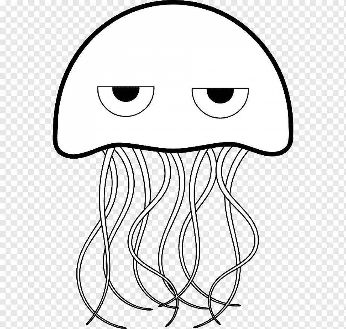 Colorful jellyfish coloring pages for kids