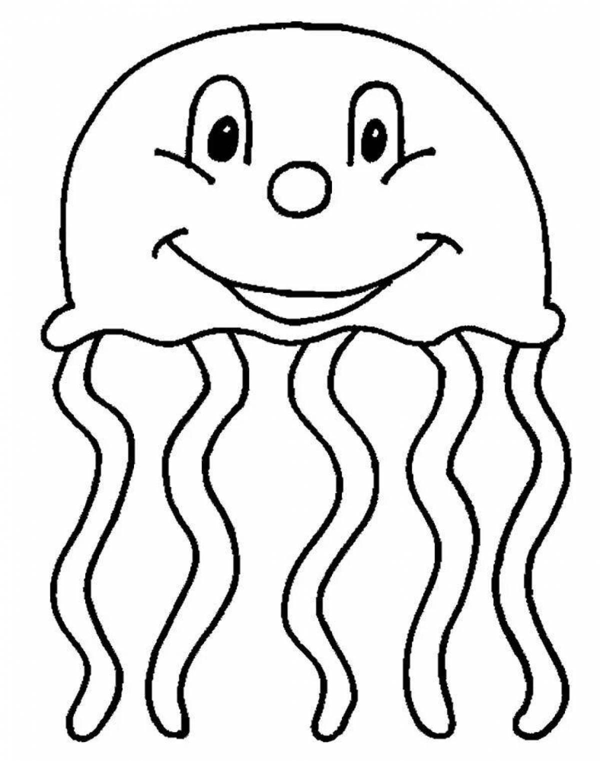 Adorable jellyfish coloring book for kids
