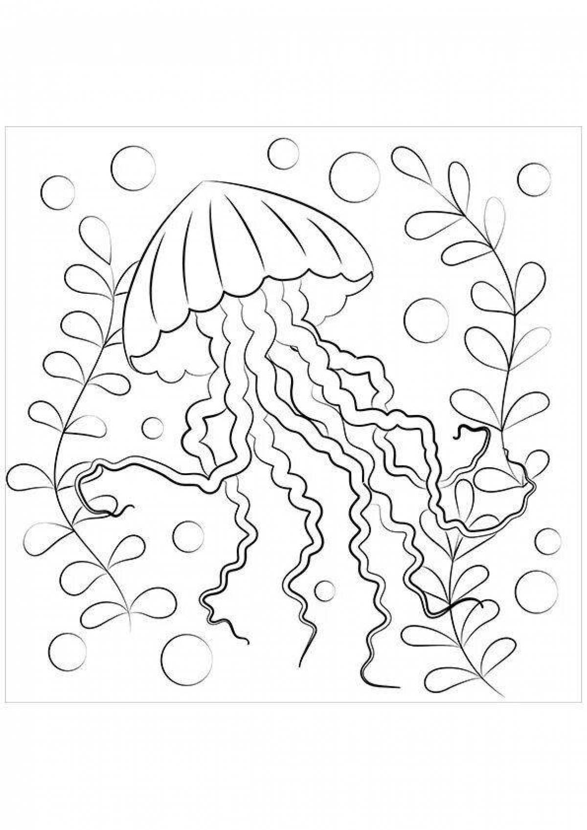Merry jellyfish coloring book for kids