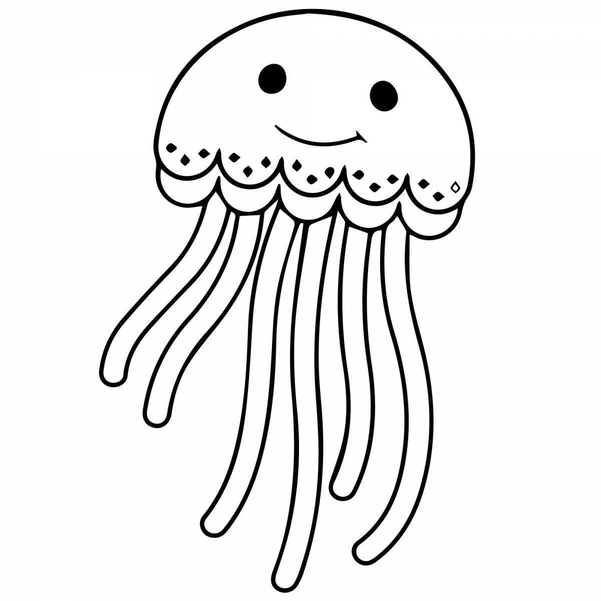 Fun jellyfish coloring book for kids
