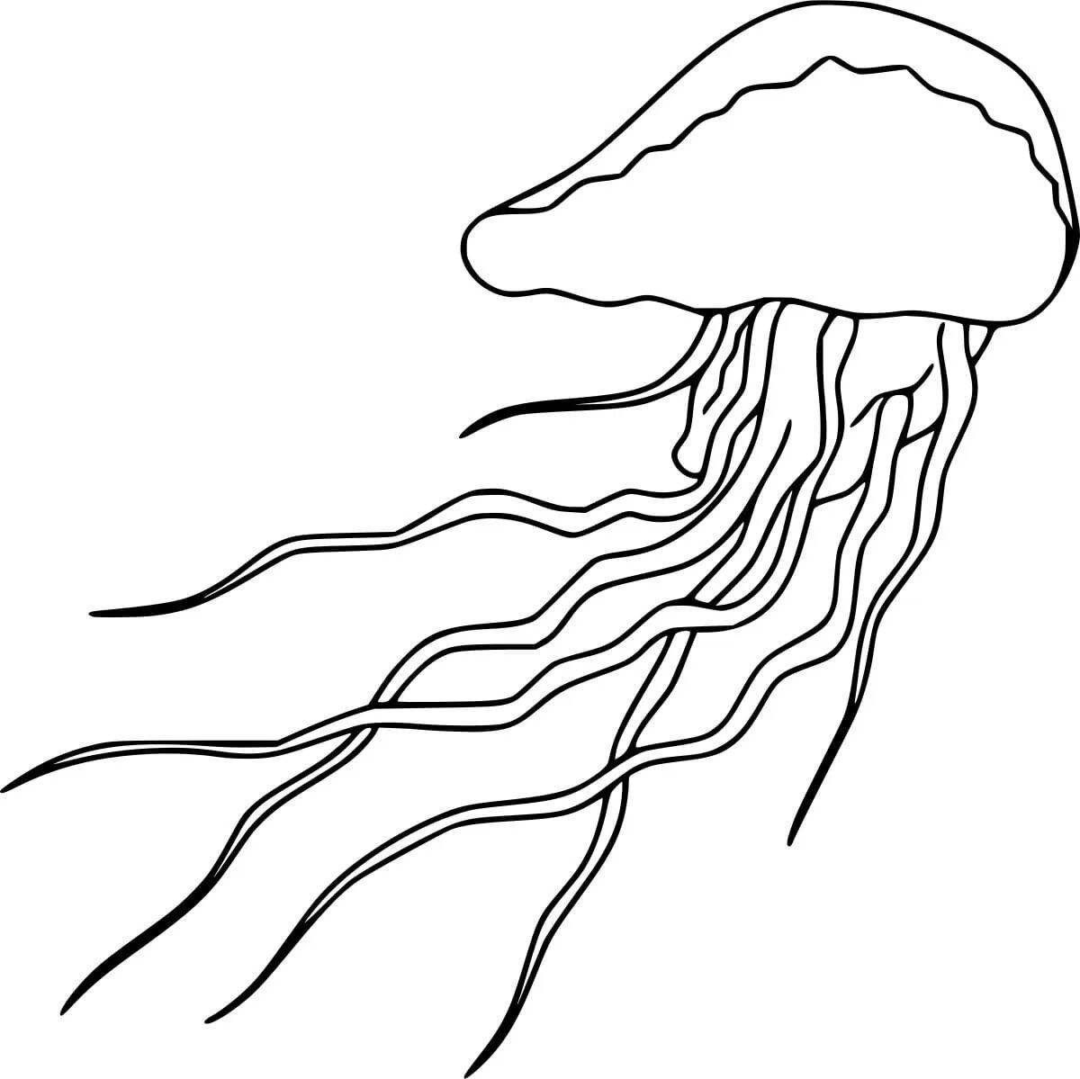 Волшебная медуза-раскраска для детей