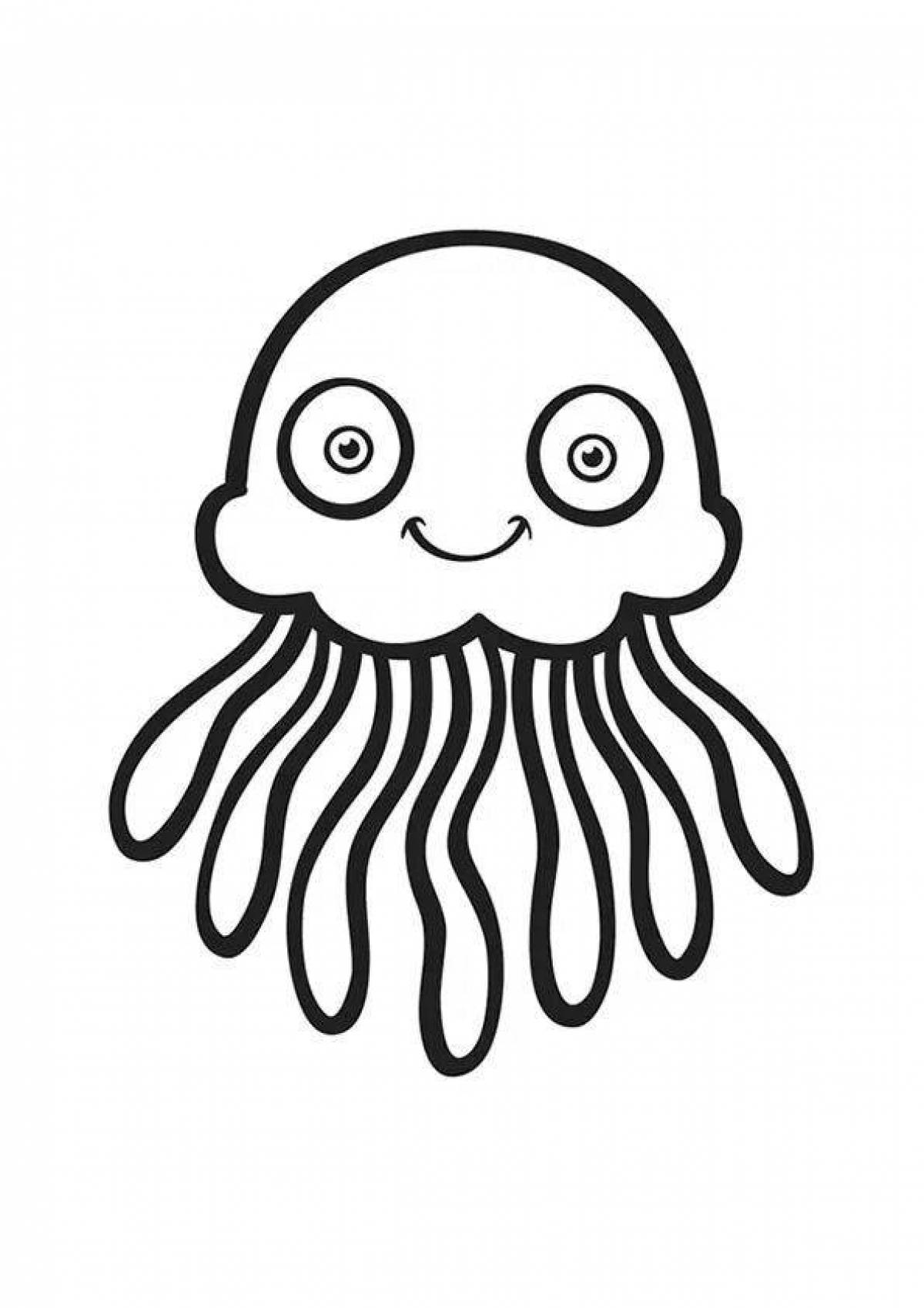 Glorious jellyfish coloring book for kids
