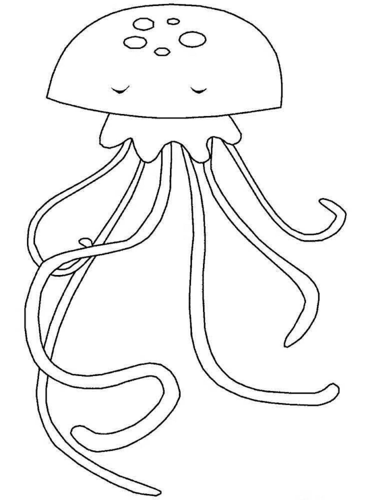 Выдающаяся страница раскраски медузы для детей