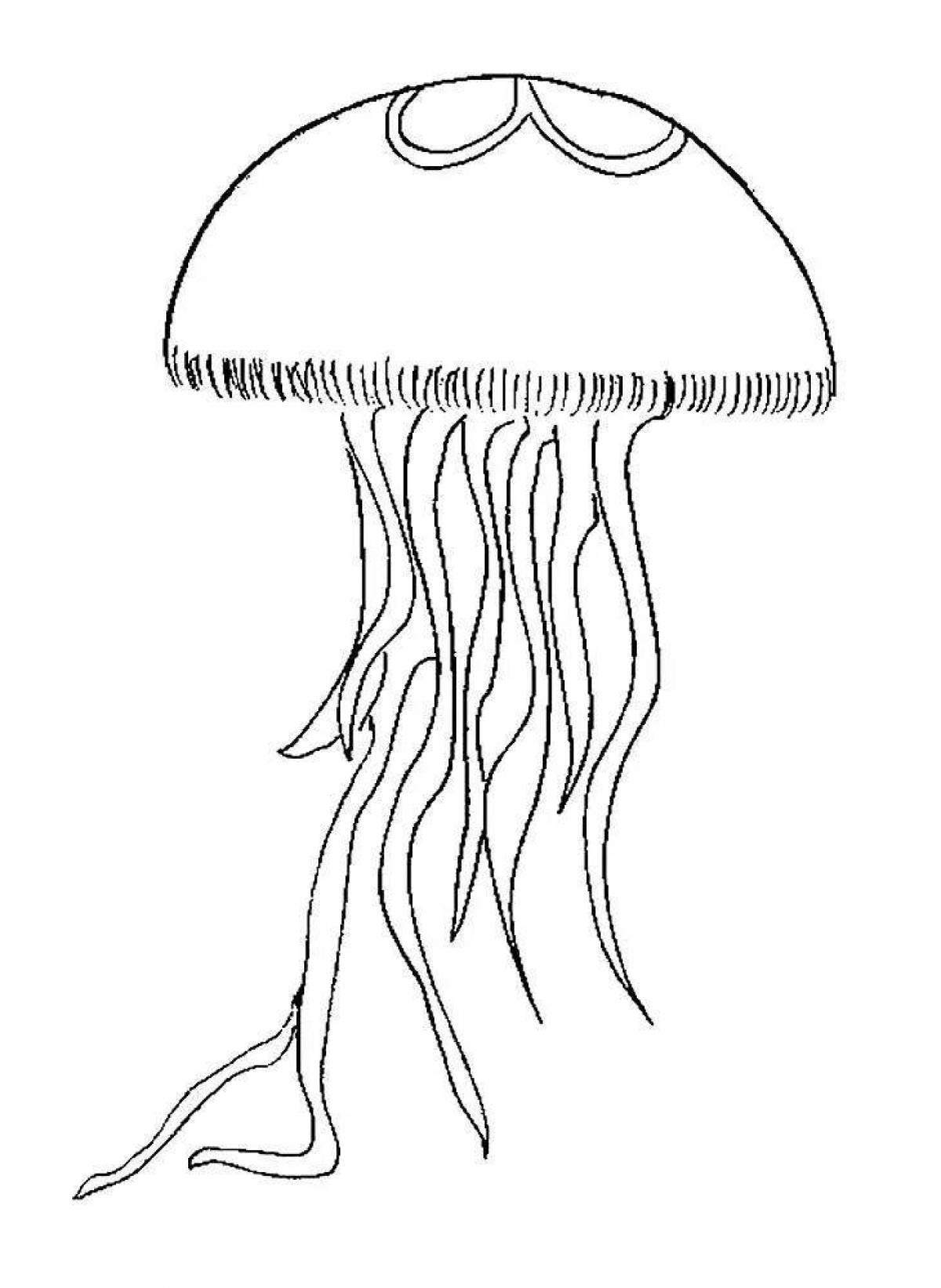 Очаровательная медуза раскраска для детей