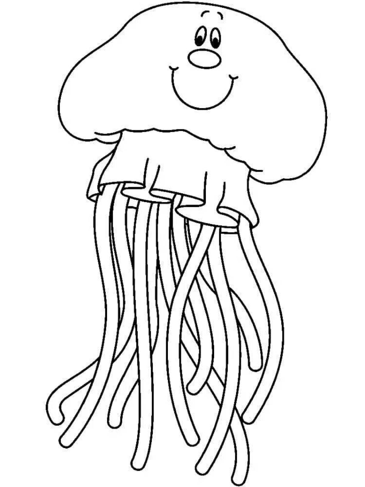 Dazzling jellyfish coloring book for kids