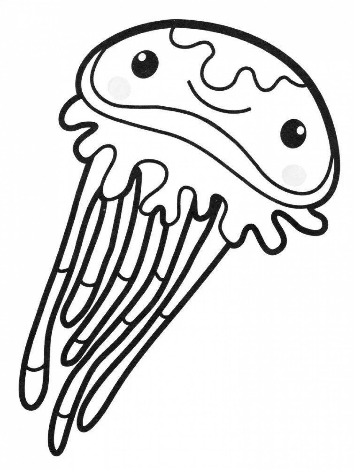 Exciting jellyfish coloring book for kids