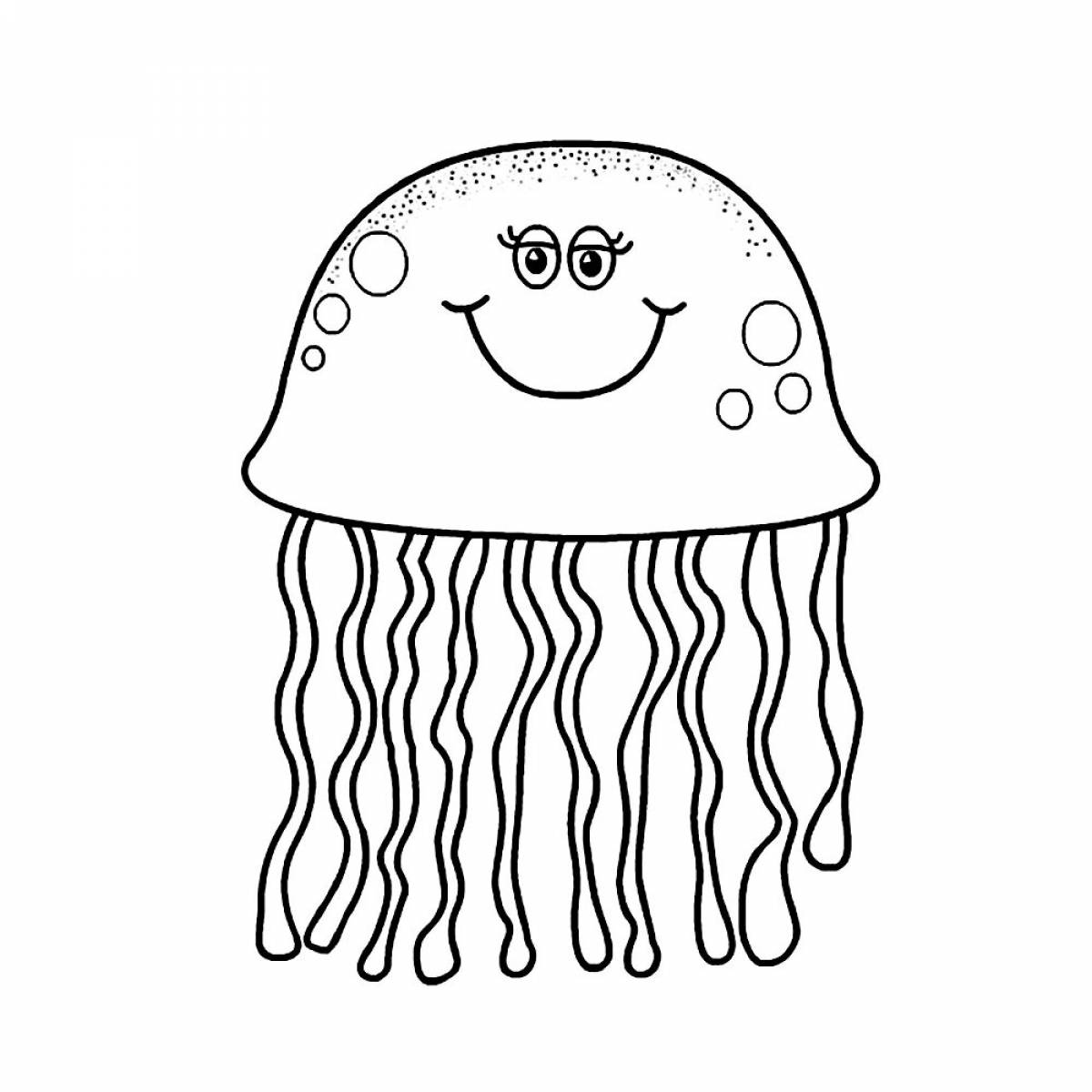 Раскраска Медуза | Раскраски морских животных и рыб. Простые раскраски морских обитателей для детей