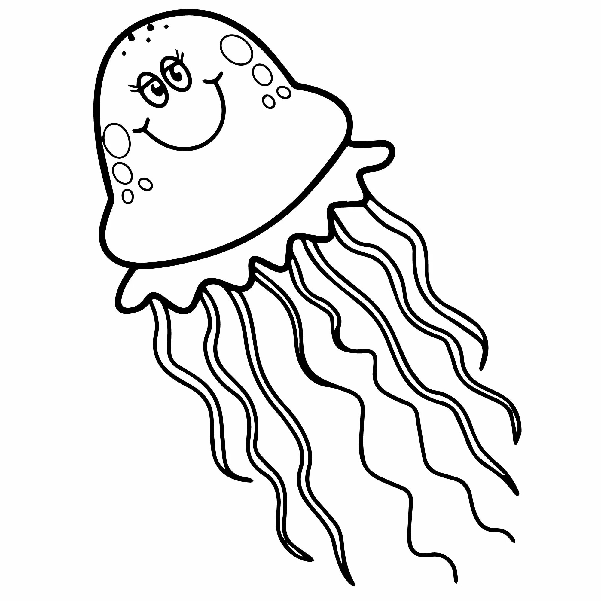 Волнующая раскраска медузы для детей