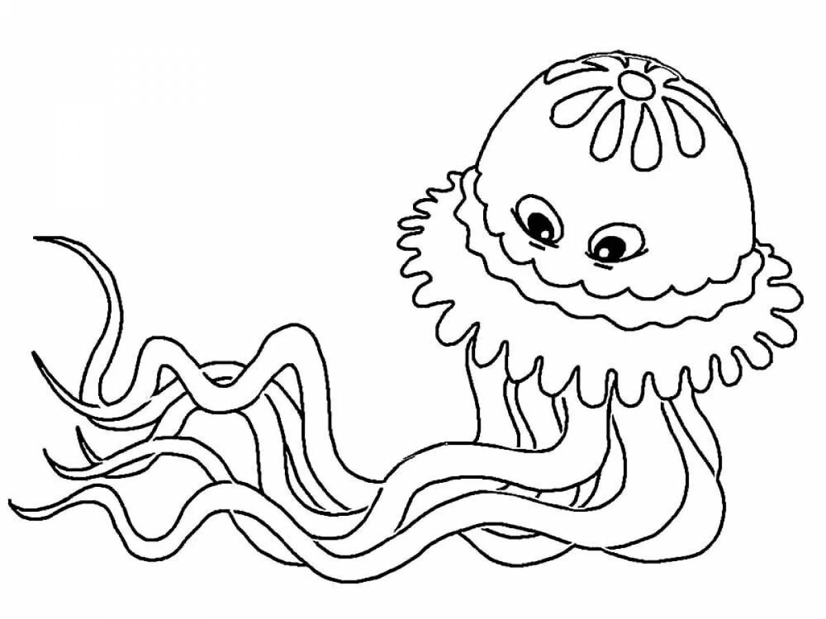 Медуза разукрашка
