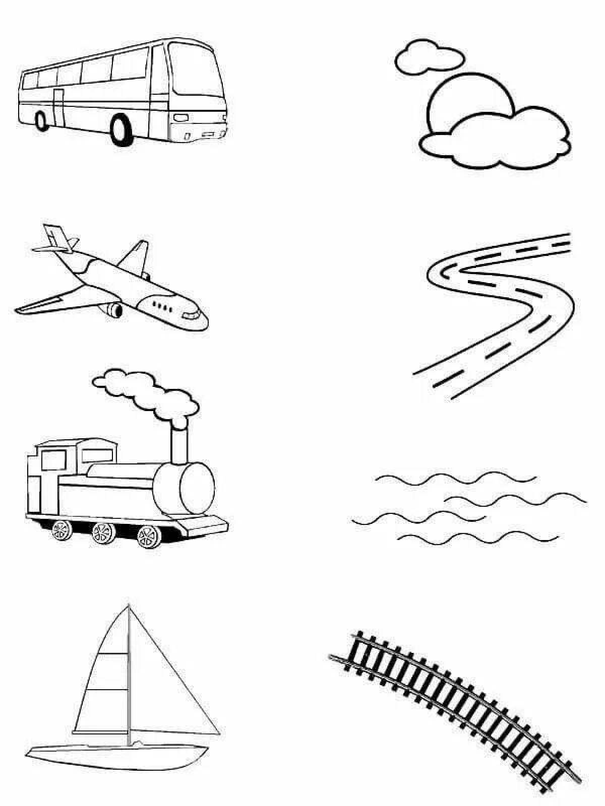 Colorful adult transport group coloring page