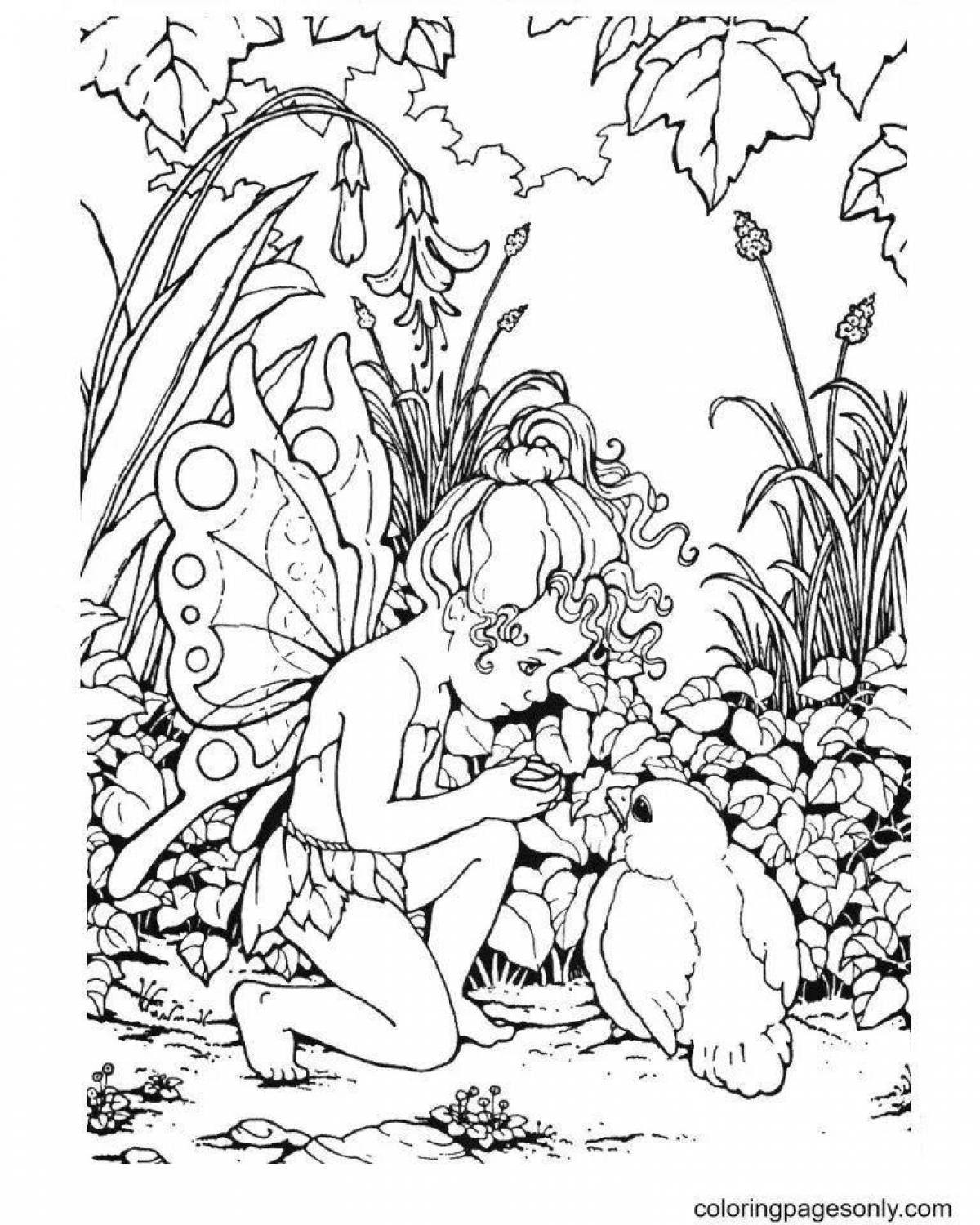 Blissful coloring page adult 18 nature