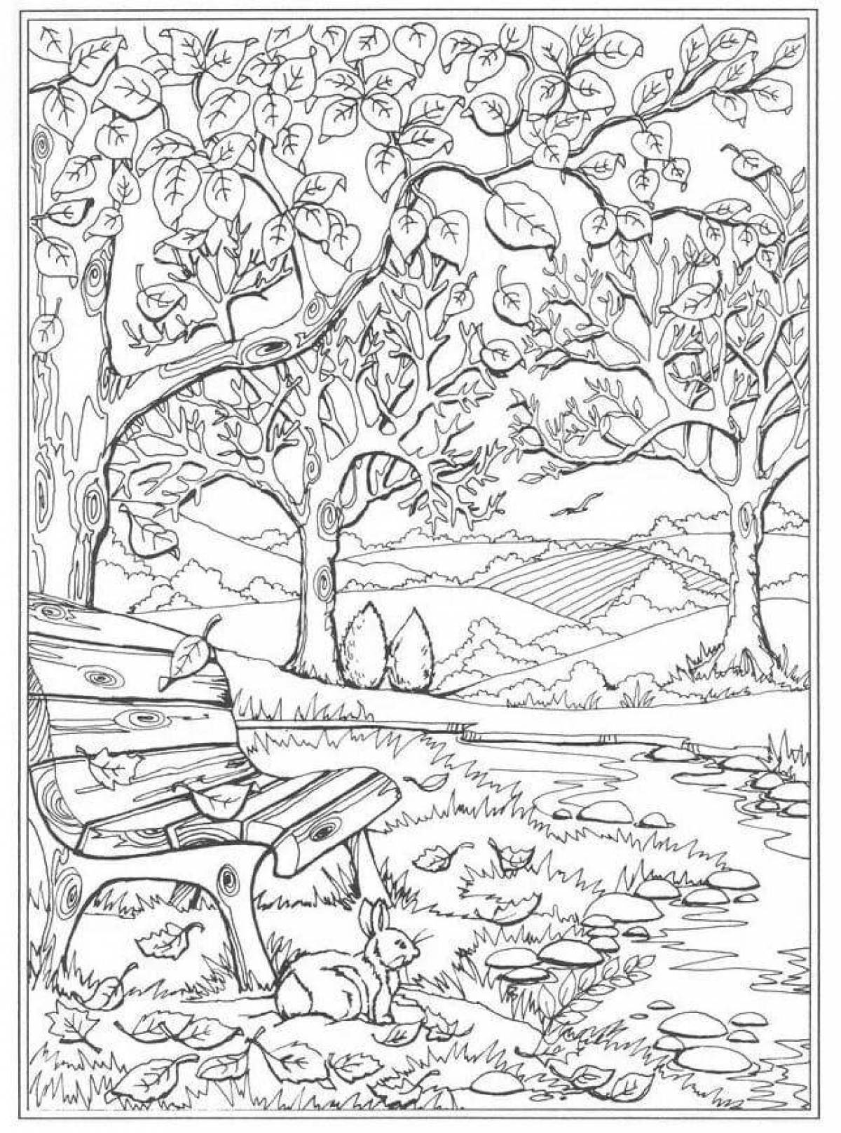 Soothing coloring book for adults 18 nature