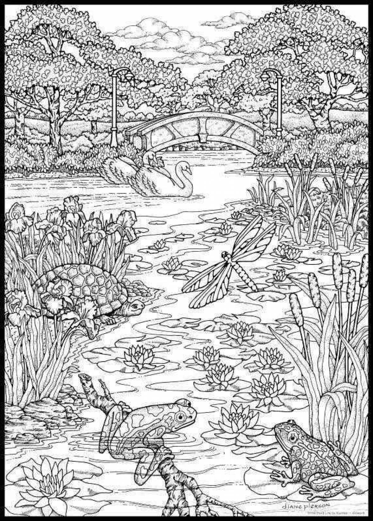 Peaceful coloring for adults 18 nature